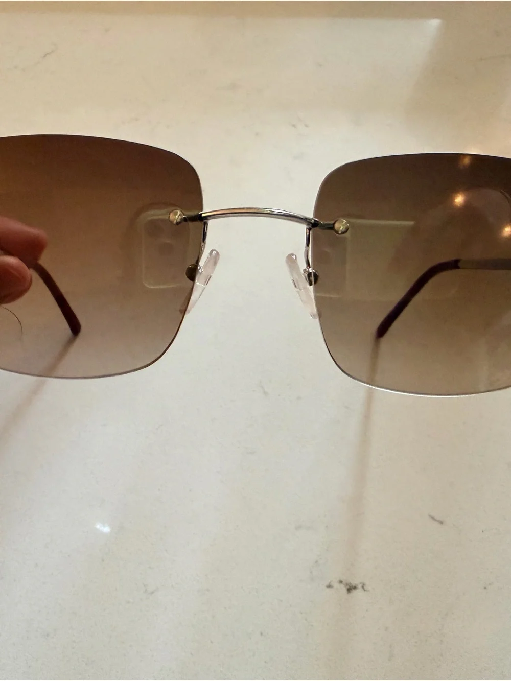 Valentino Rimless Sunglasses with Red Case